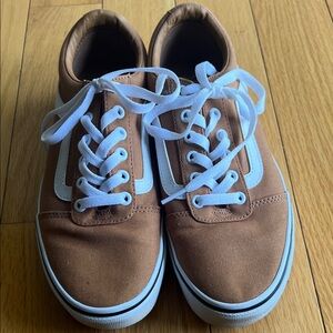 Vans Brown and White Lace-Up Sneakers